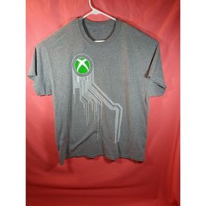 Xbox Logo Circuit T-shirt Grey Men's No Tag Gamer Video game 23"x 28"